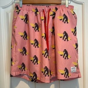 Mosmann 🔥sale🔥⭐️pink swim trunks with gorillas and surfboards